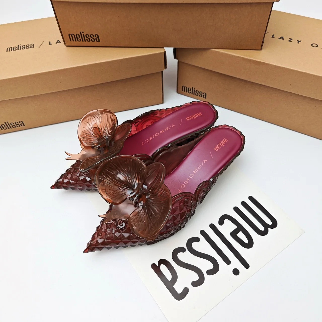 Women Sandals 2025 Spring Melissa Woman Slingback Shoes Fashion Ladies High Heels Elegant Med Heel Pointed Toe Slip on Sandal