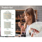 Makeup Cosmetic Bag Cosmetic Bag 3 Pcs Cotton Quilted Makeup Bag Aesthetic Floral Toiletry Bag For Women A