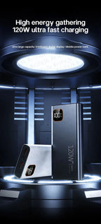 Original 120W Powerbank 50000mAh Mobile External Spare Battery Portable Charger Super Fast Charging For iPhone Xiaomi Power Bank