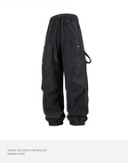 Men's outfit pants are versatile, trendy, loose, straight-leg outdoor work pants and trendy brand tight-fitting windbreakers