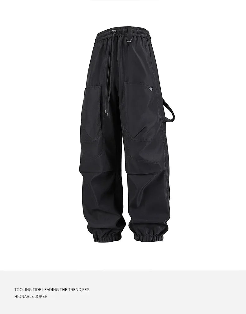 Men's outfit pants are versatile, trendy, loose, straight-leg outdoor work pants and trendy brand tight-fitting windbreakers
