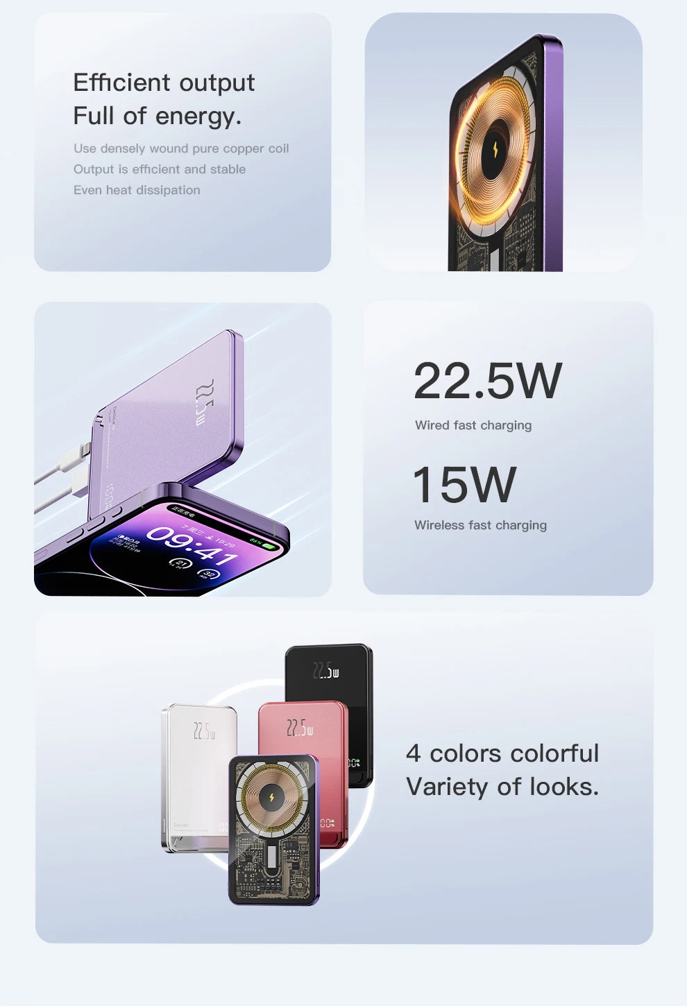 2024 New High quality aluminum alloy Power Banks Backup Battery Macsafe Powerbank Magnetic Wireless Phone Charger