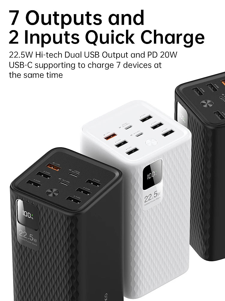 Power Bank 30000mAh With 20W PD 22.5W QC Quick Charging Powerbank Support FCP AFC  VOOC 22.5 Portable PoverBank 20000mAh