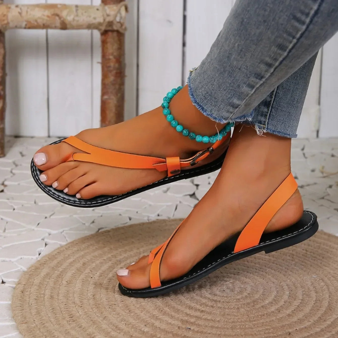 Women Sandals 2025 New Summer Shoes for Women Open Toe Casual  Flip Flops Woman Sandals Buckle Strap Soft Bottom Ladies Shoes