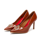 C-H Woman's High Heels  New High Quality Pointed Shoes Business Commuter Girls Shoes Banquet Party Shoes 9cm