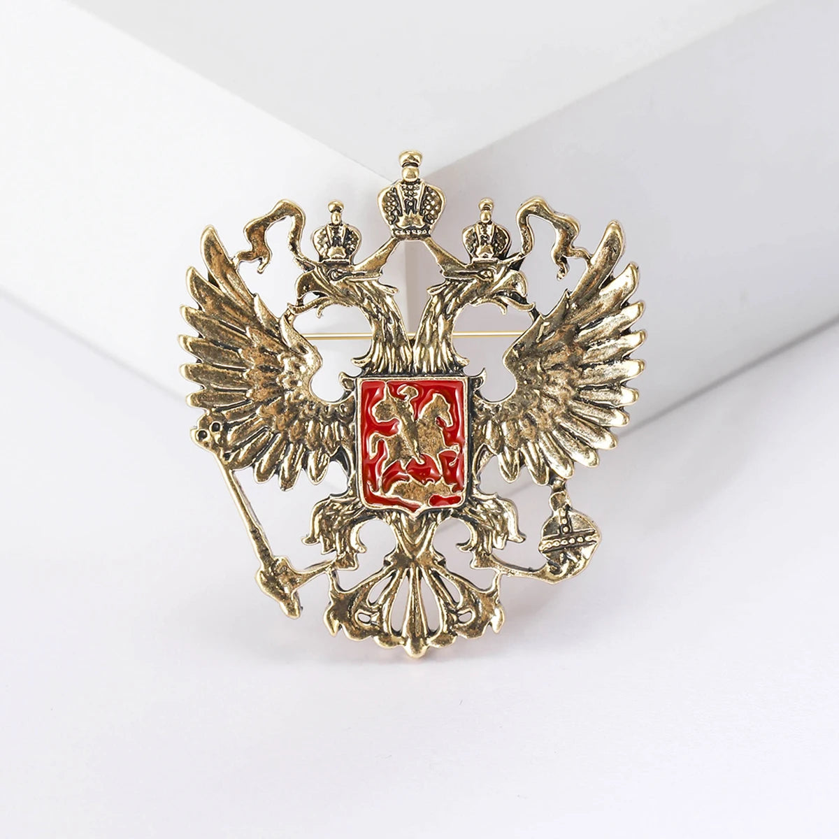 Beaut&Berry Retro Men's Double Headed Eagle Brooch Alloy Animal Pin Fashion Accessory Men's Jewelry Accessories Gift