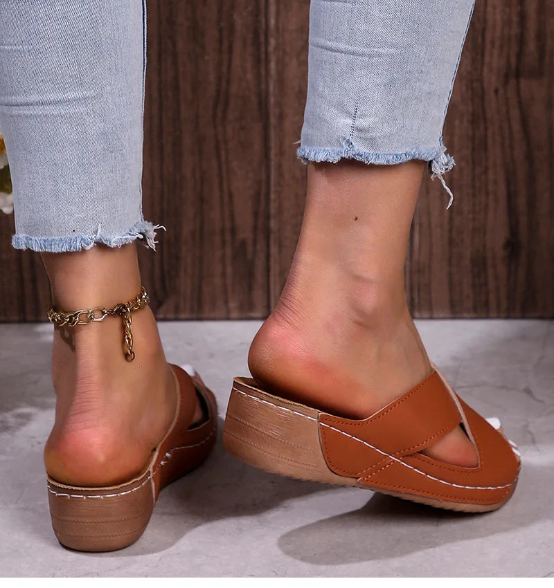 Women's Sandals 2025 Summer Shoes Women Heels Sandals Casual Indoor Outdoor Women Slippers Summer Sandals Heeled Sandalias Mujer