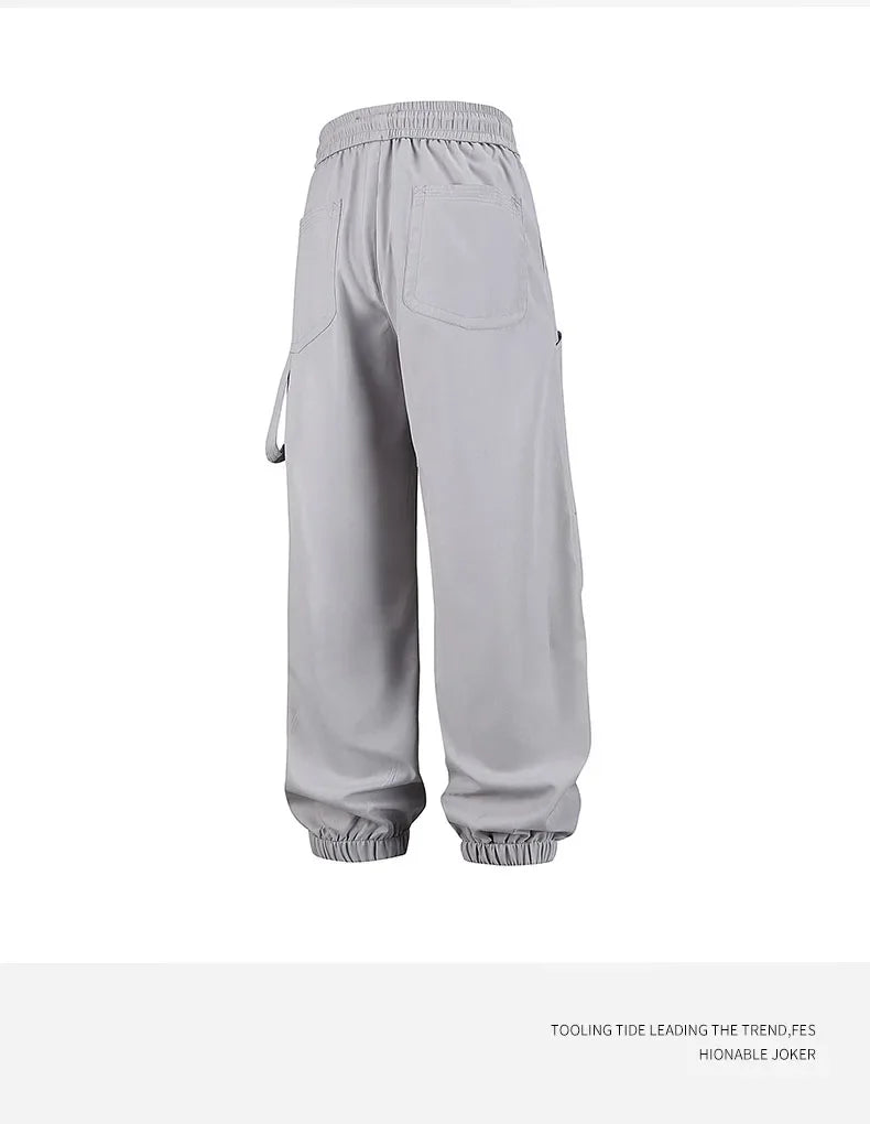 Men's outfit pants are versatile, trendy, loose, straight-leg outdoor work pants and trendy brand tight-fitting windbreakers