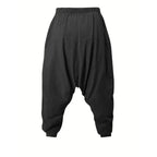 Harem Pants for Men Cotton Linen Drop Crotch Cozy Streetwear Loose Fit Breathable Lightweight Long Pants Male Joggers