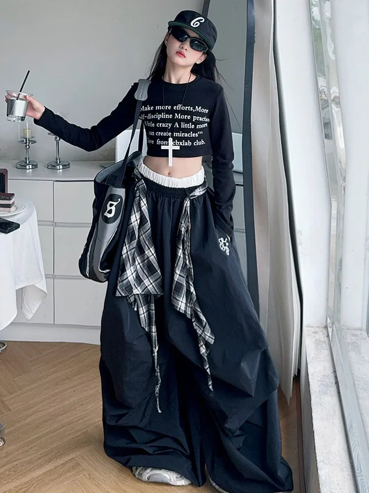 Pants Two Pieces Set Grid Trousers Tops Suits Casual Daily Childrens Clothes 2025 New Fashionable Children Autumn Clothing Girls