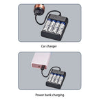 Battery Charger 4 Slot Intelligent Fast Charge With LED Indicator For 1.2V NiMH NiCd AAA/AA Rechargeable Batteries USB Charger