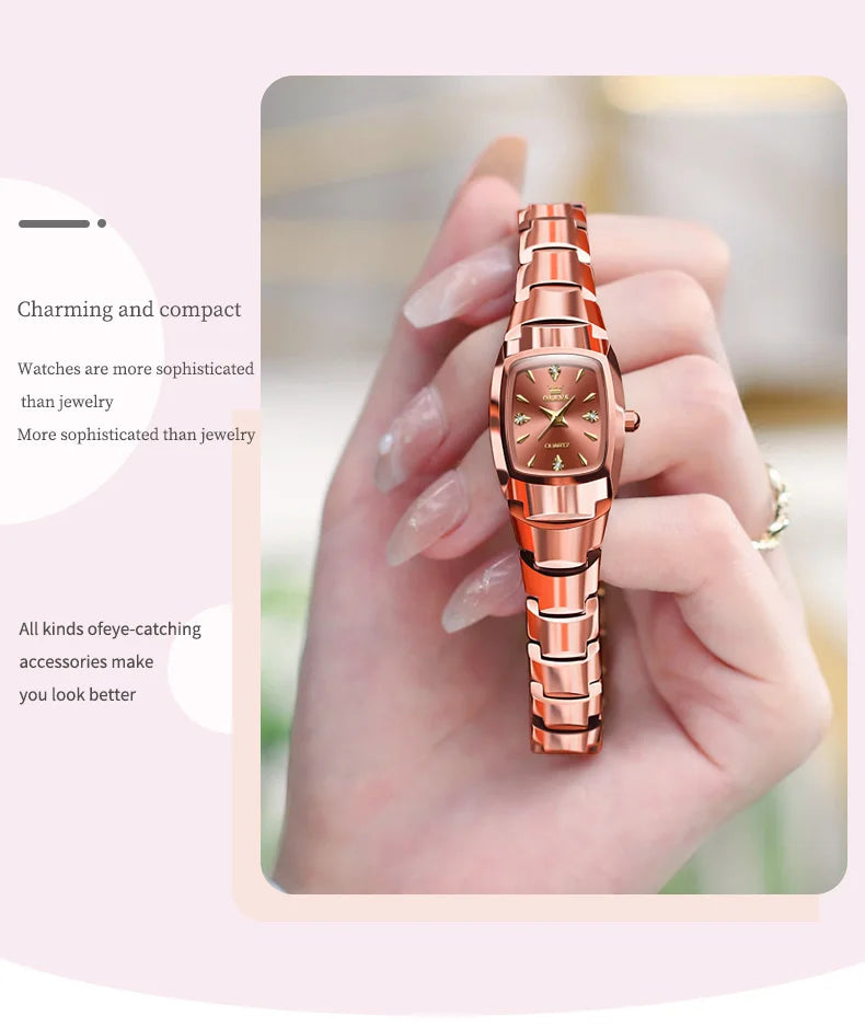 OLEVS 7006 Women's Watches Top Brand Luxury Original Quartz Montres Femmes Waterproof Tungsten Steel Case Strap Luminous Date