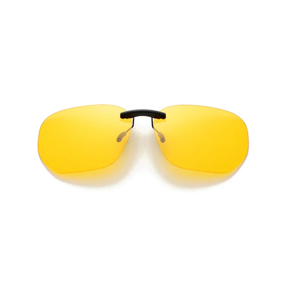 Square Clip On Sunglasses Women Polarized Black Lens UV400 Night Vision Driving Men Goggles Clips Anti Glare Vintage Glasses