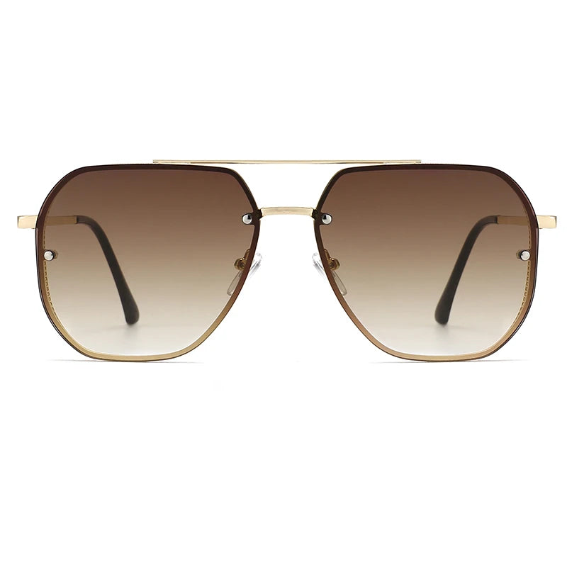 2023 Luxury Sunglasses For Men Women Brand Metal Big Frame Glasses Ladies UV400 Blue Black Sunglass Male Female Eyewear