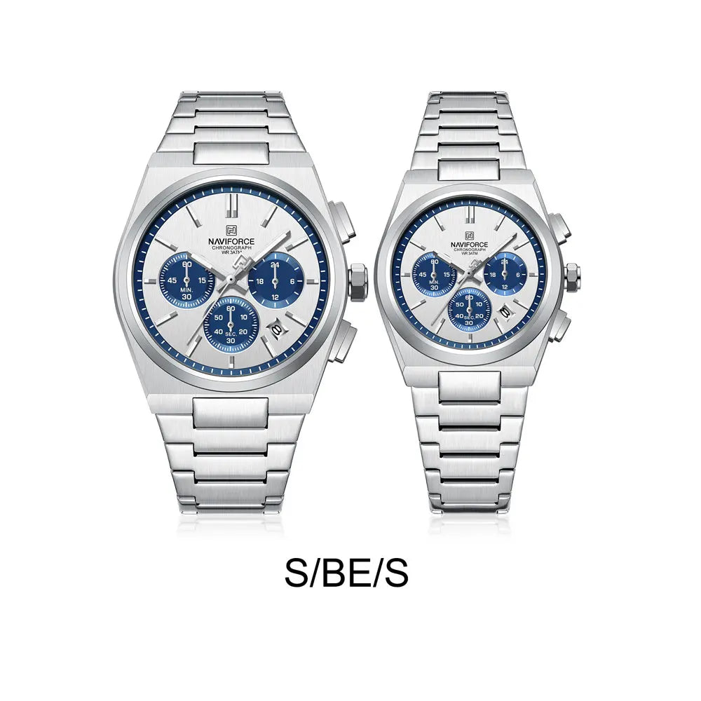 NAVIFORCE Luxury Couple Watches Set - Men's And Women's Fashion Quartz Wristwatches Waterproof Stainless Steel 2025 New Arrival