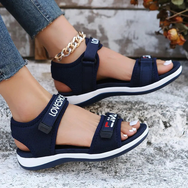 Flats Women Sport Sandals Summer Casual Shoes 2025 New Fashion Slippers Mesh Walking Running Beach Shoes Trend Femme Zapatos