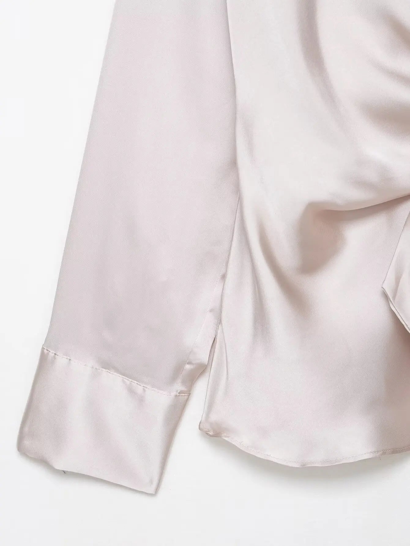 Women Satin Knot Shirt Autumn Women's Long Sleeves Women's Shirts Simple Female Button Shirts & Blouses