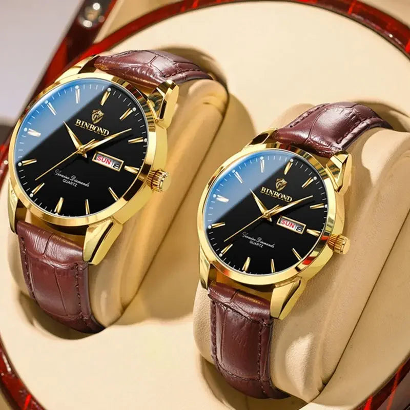 Man Watch Top Luxury Brand Couple Watch For Women Men Waterproof Clock Male Calendar Quartz Wrist Watches Leather Strap Ladies