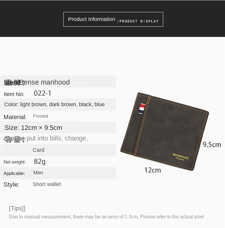 Men Wallet PU Business Foldable Wallet Luxury Billfold Slim Hipster Credit Card Holders Inserts Coin Purses Vintage Walltes