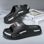 Men's Slippers for Home Use with Letter Patterns in Multiple Colors.Summer Soft Anti-slip Quick-drying and Lightweight Sandals