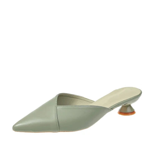 Women's Elegant Mules Woman Casual Slippers 2021 Ladies Low Heels Fashion Female Pointed Toe Shoes Women Candy Colors Footwear