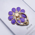 Mobile Phone Case Accessories Alloy Flower Phone Holder Creative Metal Ring Buckle Mobile Phone Decoration DIY Back Sticker