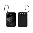 20000mAh Power Bank Suitable IPhone Huawei Xiaomi Portable Battery  Fast Charging Built-In with 4-Wire Digital Display External