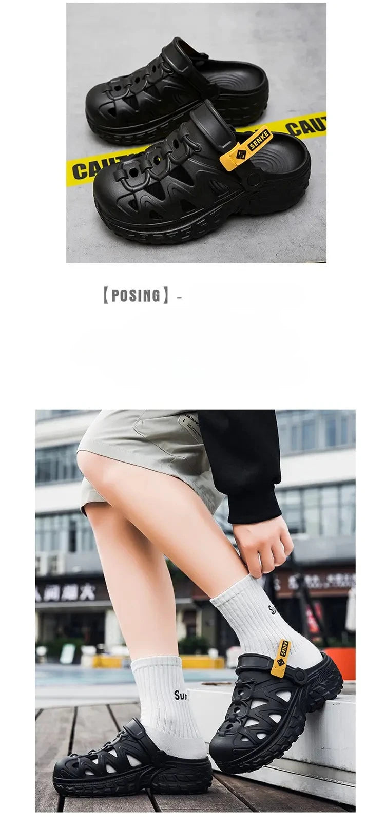 Men's Sandals, Lightweight Summer Outdoor Thick-soled Height-increasing Hollowed-out and Breathable Niche Slippers