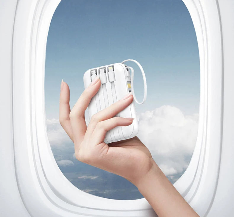 20000mAh Power Bank Suitable IPhone Huawei Xiaomi Portable Battery  Fast Charging Built-In with 4-Wire Digital Display External