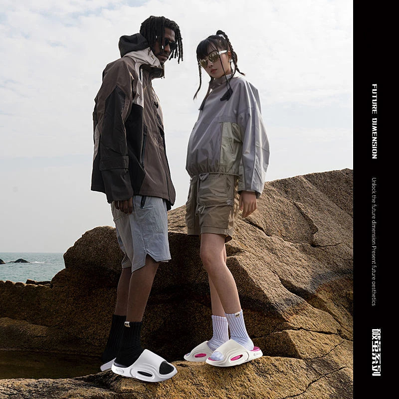 New Men Slippers Slides with a Sense High Aesthetic Value External Wear Anti Slip Thick Bottom, Beach Cool Slippers for Men