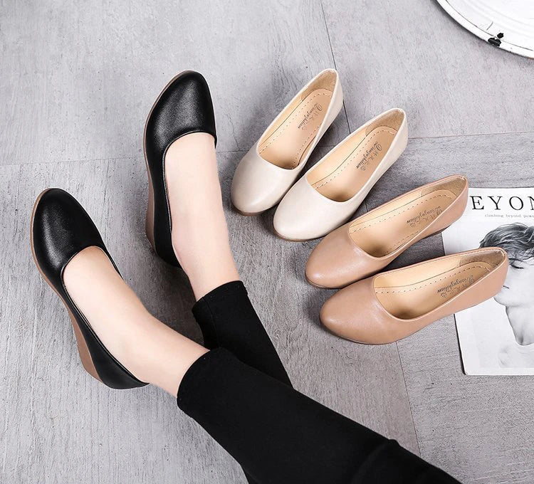 spring autumn Woman Flats High Quality Fashion Women Shoes Round Toe non Slip shoes Rubber Ballet Plus Size Cozy footwear ﻿