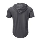 Men's T Shirt Summer Slim Fitness Hooded Short-Sleeved Tees Male Lightweight Hoodie Fitness Breathable Sports Tops