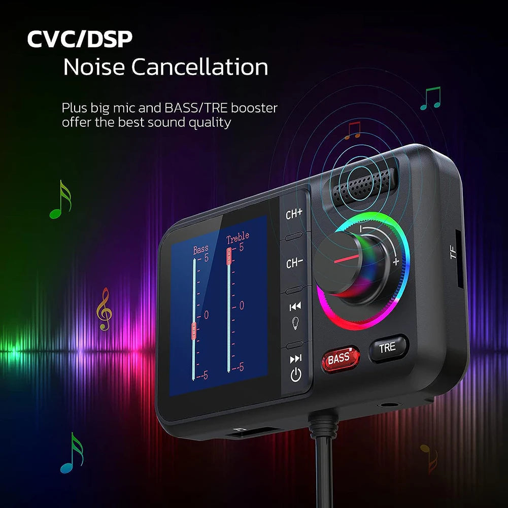 Hands-free Car MP3 Player Dual USB Fast Charging Car Audio Driving Experience Fast Charging Technology LED Backlighting Modes