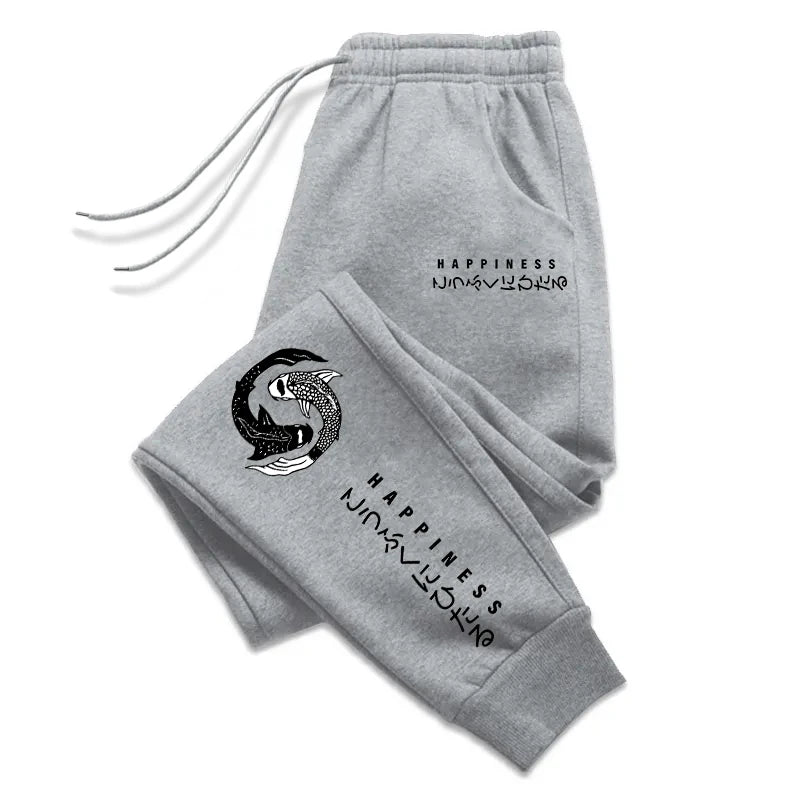 Mens Sweatpants Print Casual Trousers Outdoors Fitness Sports Jogging Mens Pants Daily Versatile Pants Autumn Winter Streetwear