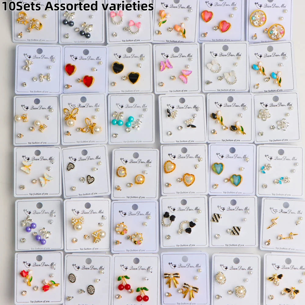 10Pairs/Lot Fashionable Women's Stainless Steel Earrings, Daily Jewelry Accessories Gifted To Friends, Randomly Shipped