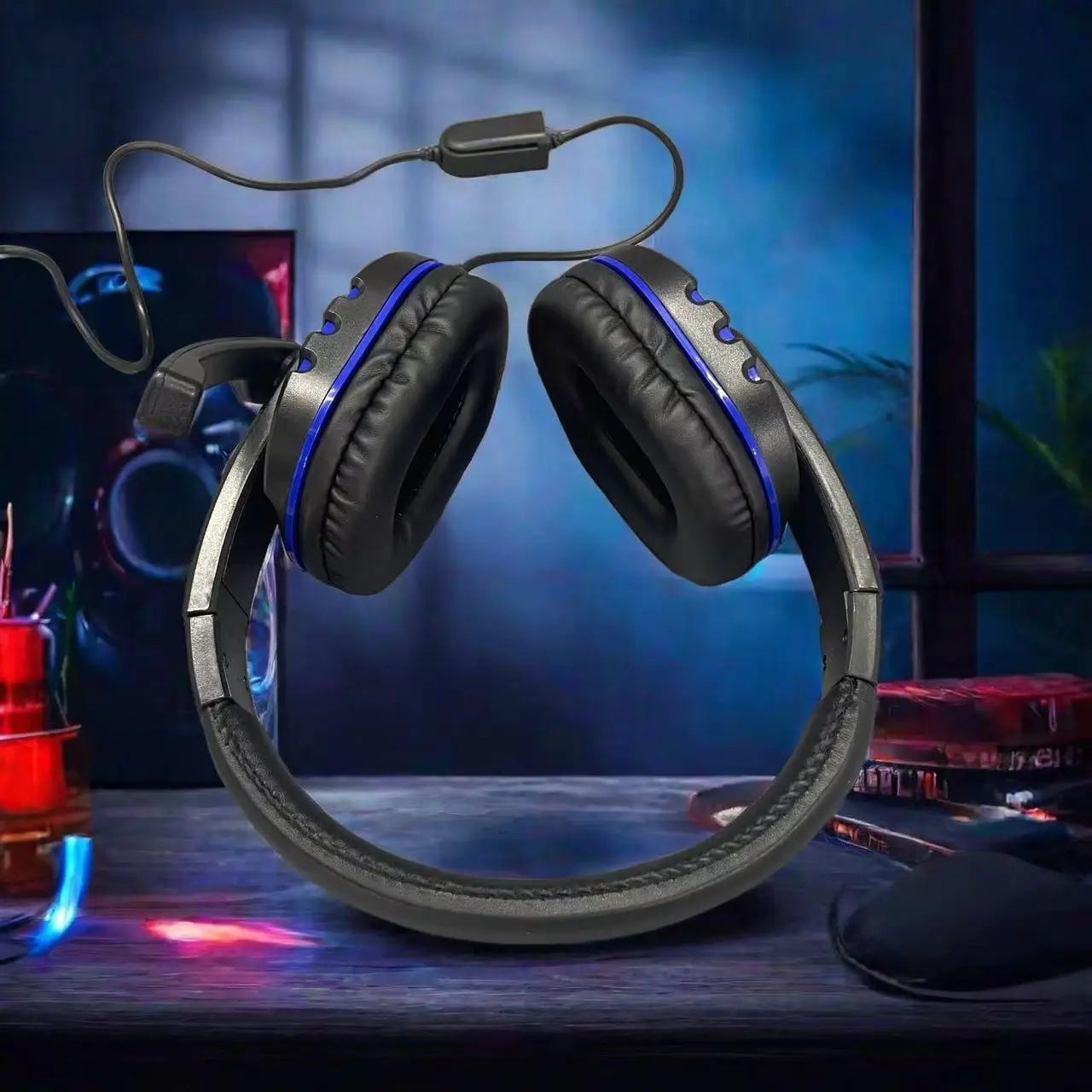 7260 Wired Headphones with Microphone，Suitable for work meetings、Study Recording、Entertainment Games，Compatible：PS4/PS5/Xbox One