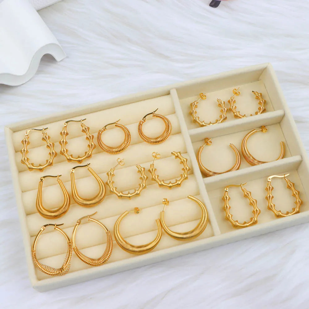 10Pairs/Lot Fashionable Women's Stainless Steel Earrings, Daily Jewelry Accessories Gifted To Friends, Randomly Shipped