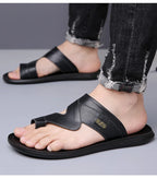 Men Sandals 2025 Summer New Non Slip Breathable Lightweight Soft Sole Beach Shoes Comfortable Fashion Clip Toe Slip on Slippers