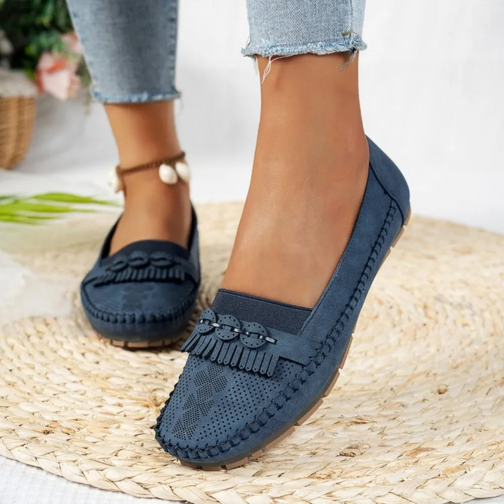 Women Flats Fashion Breathable Women Casual Shoes Slip On Flat Shoes Walking Sneakers Women Shoe Retro Shoes Female Plus Size