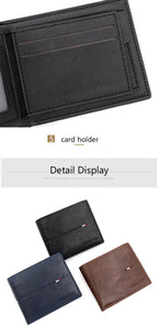 Slim Men Wallets New Short Zipper Card Holder Photo Holder Male Purse Simple Coin Pocket High Quality PU Leather Men's Wallet