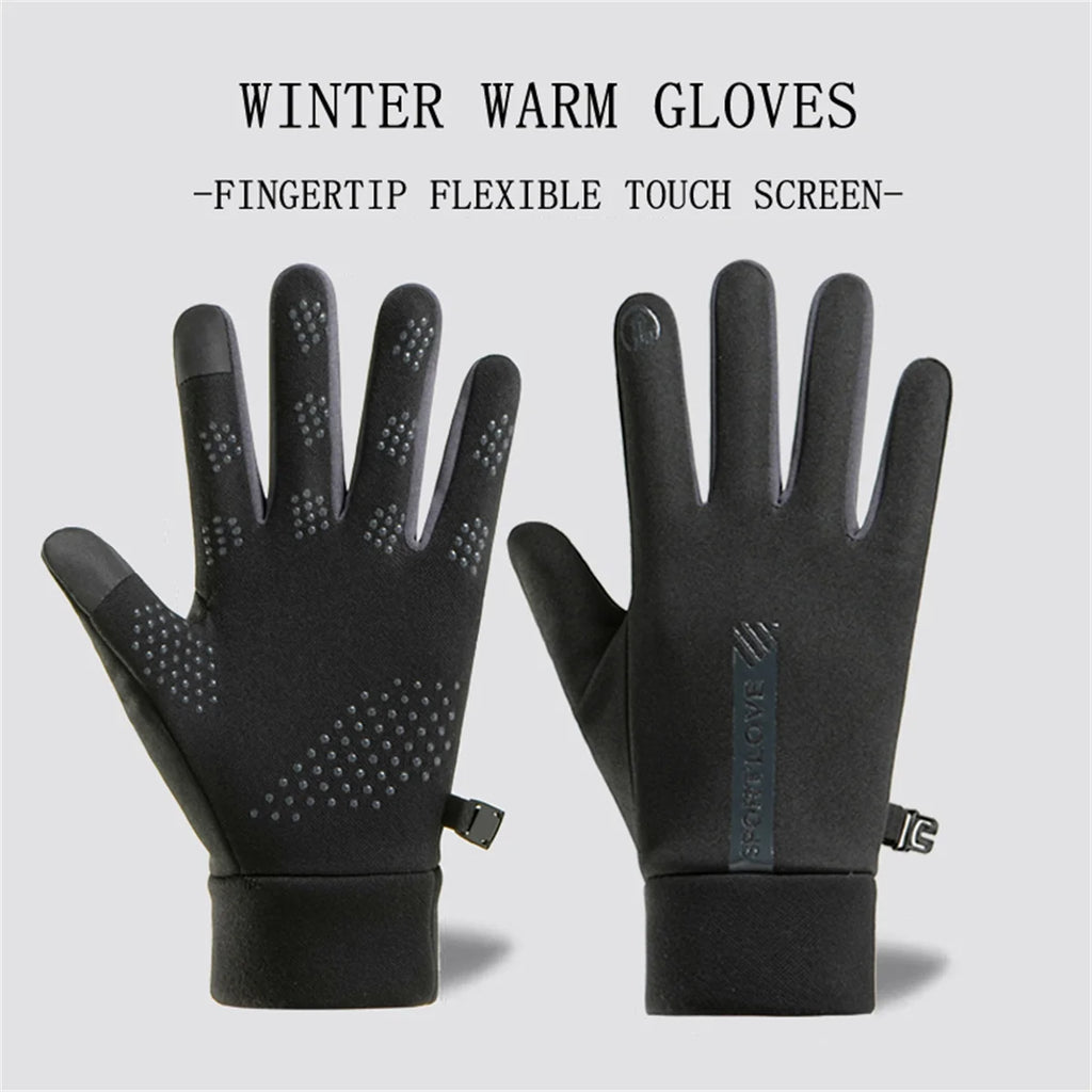Winter Gloves for Women, Fleece-Lined, Windproof, Cold-Proof, Warm, Touchscreen-Compatible, Non-Slip, for Driving, Riding Motorcycles, Outdoor, Men's Gloves