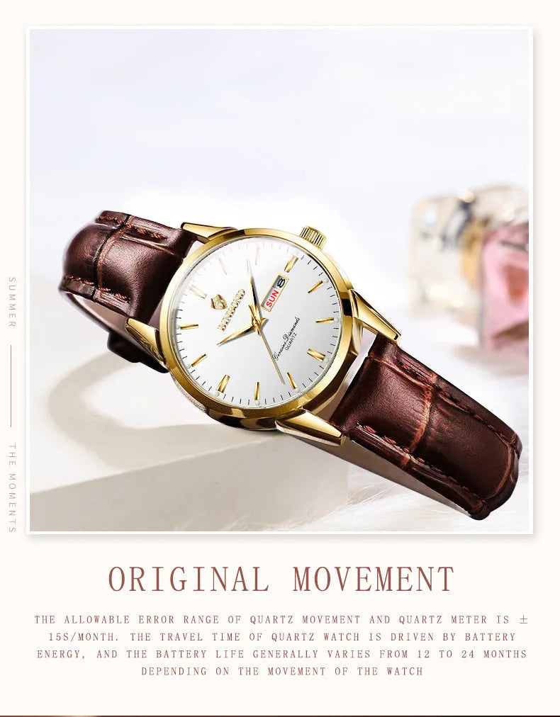 Man Watch Top Luxury Brand Couple Watch For Women Men Waterproof Clock Male Calendar Quartz Wrist Watches Leather Strap Ladies