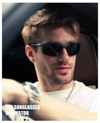 Fishing Sport Sunglasses Men Polarized UV400 Aluminum Rectangle Rimless Sun Glasses Photochromic Night Vision Eyewear