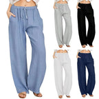 Pajama Pants Women Fashion Premium Lazy Style Casual Pants Loose Trend Straight Wide Leg Long Pants Solid Color Lounge Pants