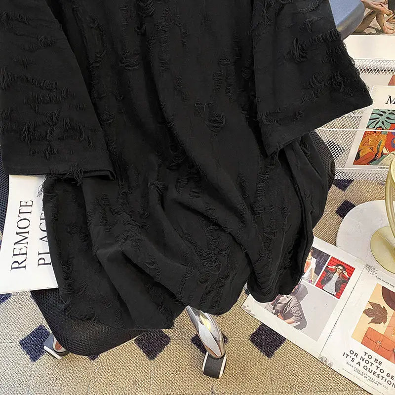 Embroidered Holes Short Sleeve T-Shirt Women Summer New Top