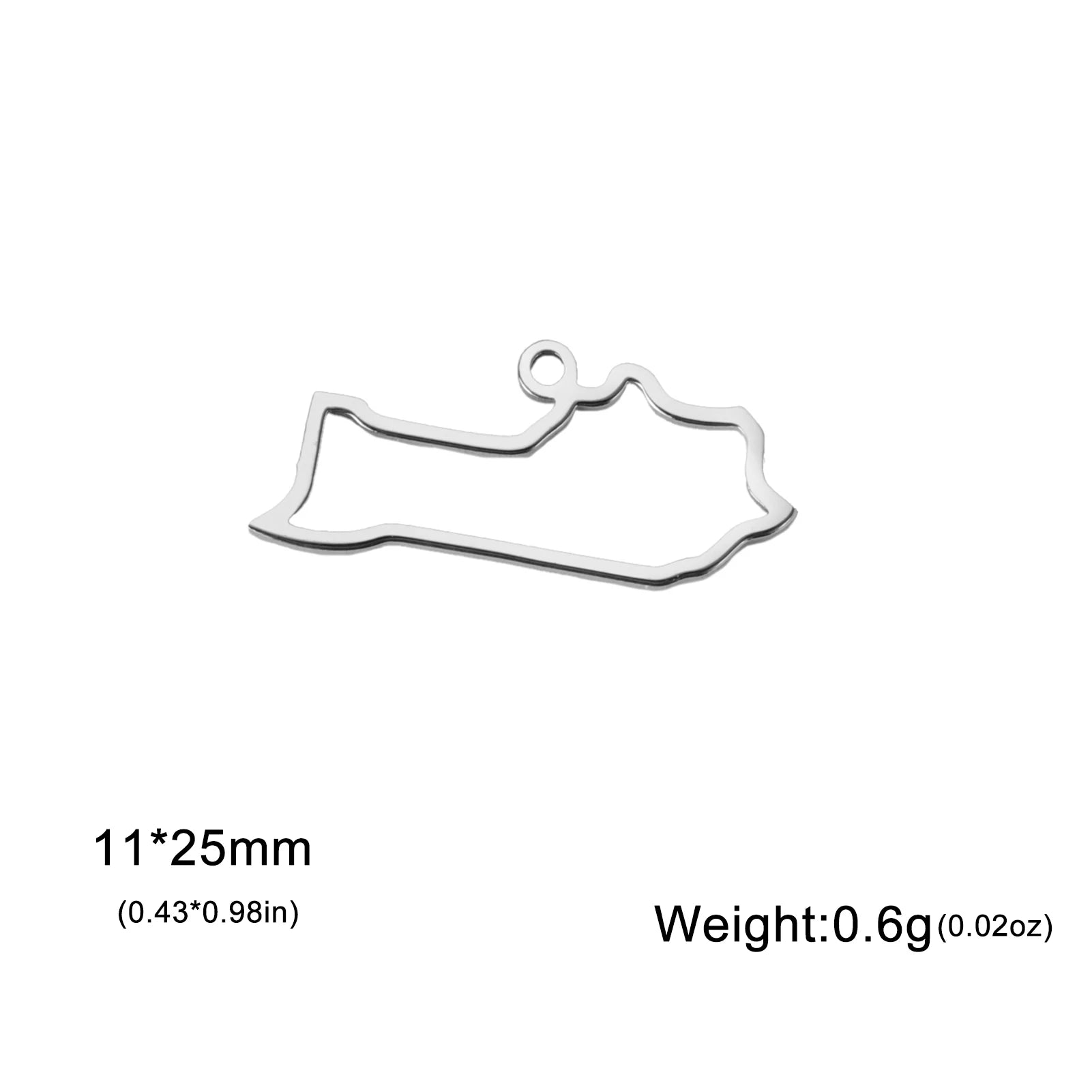 EUEAVAN 10pcs United States New York Washington State Map Pendant for Necklace Stainless Steel Charm DIY Jewelry Making Supplies