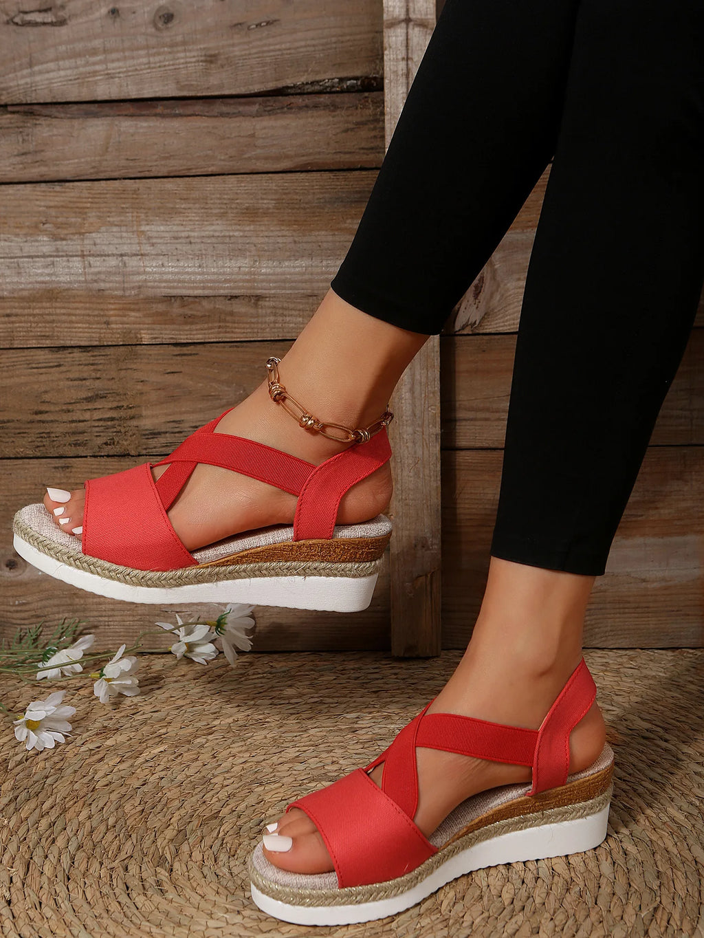 Summer Woman's Sandals Fashion Open Toe Women Wedges Sandals Comfortable Beach Shoes Outdoor Anti-Slip Platform Shoes for Women