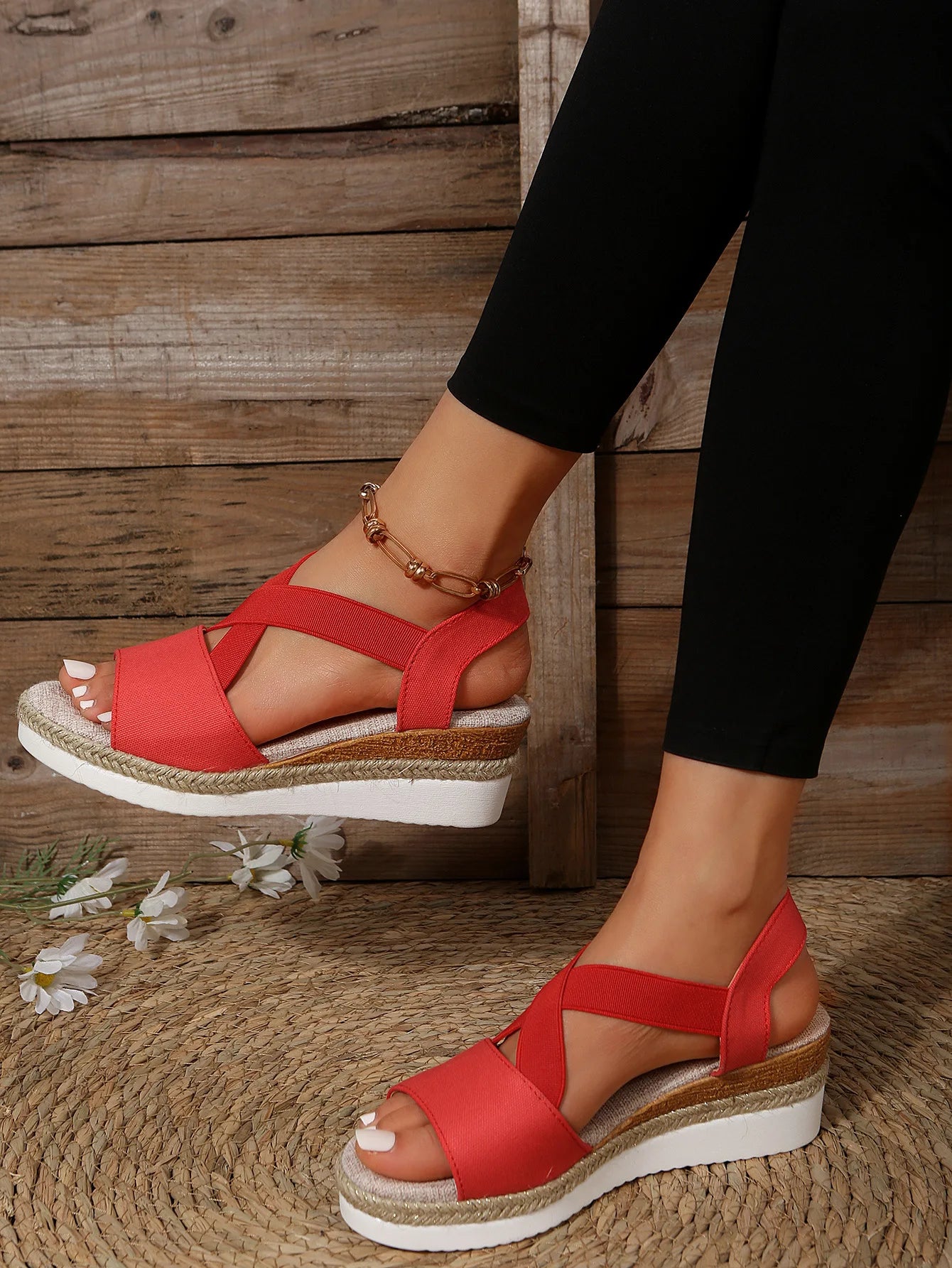 Summer Woman's Sandals Fashion Open Toe Women Wedges Sandals Comfortable Beach Shoes Outdoor Anti-Slip Platform Shoes for Women