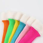 Winter Christmas Ladies Warm Ribbed Knit Leg Warmers Womens LegWarmers Polar Fleece Neon Colored Boot Cuffs for Festive Occasion