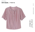 Embroidered Blouse Women Short Sleeve Summer Loose Slimming Top